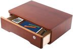 Desk Organizer with Drawer, Wooden Desktop Storage Box with Lockable Office Supplies Drawer Organizer Tabletop Storage Multifunctional Desktop Storage Box for Office Study Dresser（Walnut Color） - Image 7