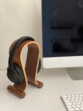 Gaming Headphone Stand Wooden Headest Hanger/Holder/Mount Omega Walnut Finish by IQ+Labs