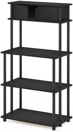 Furinno Turn-N-Tube Printer Stand with Storage, 5-Tier Large Printer Stand, Printer Table with Top Cabinet, for CPU, Office Supplies, Dark Americano - Image 5