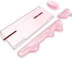 Acrylic Computer Keyboard Stand with Gel Mountain Wrist Rest Keyboard Riser with Comfortable Clear Silicone Mouse Wrist Pad Ergonomic Tilted Transparent Keyboard Holder for Desktop Office Hot Pink by WFCYGL