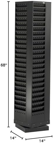 Safco 4325BL Industrial Steel Rotary Magazine & File Rack - 92 Pocket, Black - 360° Rotational Steel Base, 5 lbs. Capacity Per Pocke - Image 3