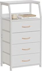 Furnulem Tall Nightstand with 4 Fabric Drawers, Small Dresser for Bedroom - Image 4