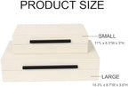 Beige Shagreen Decorative Storage Boxes – Set of 2 Faux Leather Jewelry & Memory Boxes with Black Metal Handles, Nesting Photo Organizers for Home Decor, Gift, and Office Organization - Image 4