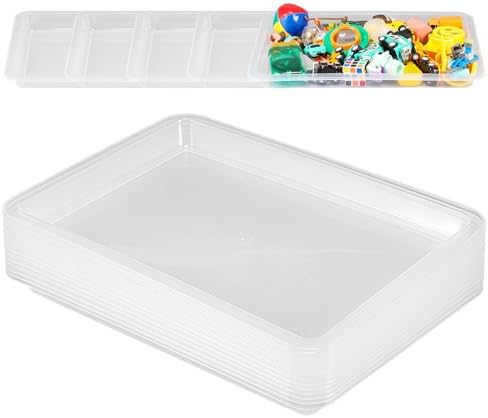 12 Pcs Plastic Art Trays Back to School Colorful Art Trays, Clear Colors by Zonon