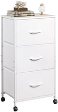 WLIVE Rolling Dresser Nightstand for Bedroom, 3 Drawers, White by WLIVE
