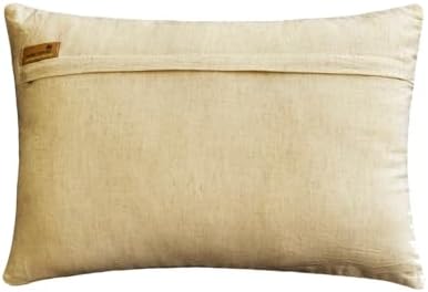 The HomeCentric Decorative Gold 12"x16" (30x40 cm) Lumbar Pillow Cover, Cotton Linen Foil Foil & Sequins Beaded Oblong Pillow, Abstract Pattern Modern Style - Gold Addict - Image 3