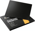 Glass Gaming Mouse Pad, 5.0 Nano Etched Surface, Custom PU Non Slip Base, Esports Level Speed & Precision, Tempered Glass, Waterproof & Durable, 490mm*420mm Large Size for FPS Gaming (Black) by Unknown