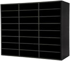 24 Compartments Literature Organizer with Adjustable Shelves Desktop File Sorter Mail Center Paper Storage Cabinet Home & Office Mailbox School Classroom Keepers (Black 24 Slots) by Unknown
