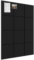Large Bulletin Board 48" x 36", 12 Pack Blcak Cork Boards for Walls, Self-Adhesive Felt Pushpins Wall Tiles, Display for Messages, DIY Notice, Photo Decorations, Classroom, School, Office, Bedroom by Topnaca