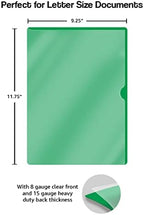 Green Vinyl Folders, Heavy Duty Plastic Folders with Clear Front Pocket, Doctor Stuff, Letter Size L-Type Document Holder for Home, Office and Medical, Pack of 50 - Image 3