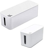 Bluelounge CableBox Cable and Cord Management System - Set of 1 Large and 1 Mini Box - White by Bluelounge