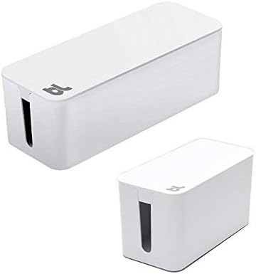 Bluelounge CableBox Cable and Cord Management System - Set of 1 Large and 1 Mini Box - White by Bluelounge