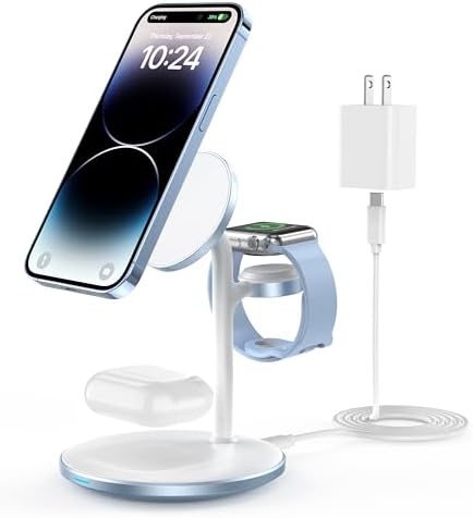 XooFly 3 in 1 Magnetic Wireless Charging Station for Apple Devices,15W by XooFly