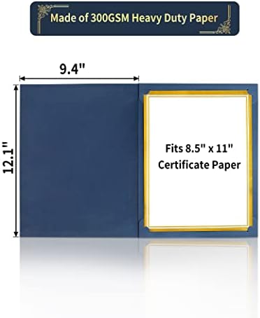 GNL 50 Packs Blue Certificate Holders - Diploma Holders, Certificate Covers with Gold Foil Border, for Letter Size 8.5 x 11 Award Certificate Paper and Documents - Image 3