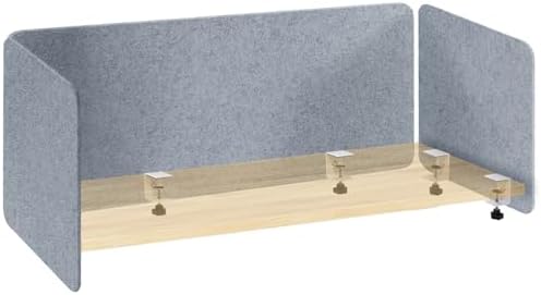 3-Pack Clamp-On Desk Dividers, 24 x 24 and 24 x 48 Inch, Light Gray by Unknown