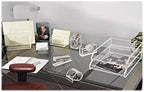 Kantek Clear Acrylic Double Large Letter Tray, 2 Tier Stackable Desk Organizer, Front Loading, 10.6" x 13.9" x 4.8", Non-Skid Feet, Office Organizer, Desk Accessory - Image 5