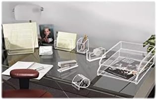 Kantek Clear Acrylic Double Large Letter Tray, 2 Tier Stackable Desk Organizer, Front Loading, 10.6" x 13.9" x 4.8", Non-Skid Feet, Office Organizer, Desk Accessory - Image 5