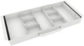 Large Size Under Desk Slide out Pencil Drawer White with Adjustable Space Divider Design for Storing Pencil and Office Accessories, Underdesk Pull out Tray Organizer Mounted for Sit Stand Workstation by GOME