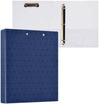 Standard View 3 Ring Binder, Navy Blue Black Polka Dot Durable Flexible Portable Waterproof Hardcover 1.5 Inch D Rings 500-Sheet Capacity Organizer 2PC by Unknown
