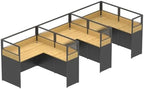 Nykto Office Cubicle Desk with Mute Privacy Panels (A3 Person-S, Walnut) by Nykto