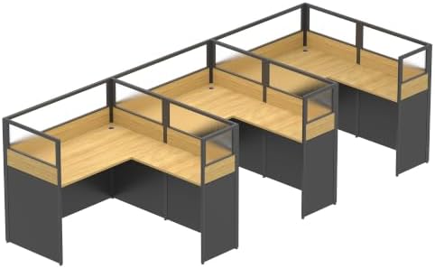 Nykto Office Cubicle Desk with Mute Privacy Panels (A3 Person-S, Walnut) by Nykto