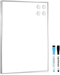Small Magnetic Whiteboard, 16" x 12" Dry Erase White Board by QUEENLINK