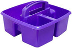 Storex 3-Compartment Small Craft Caddy – Multipurpose Classroom Organizer with Handle, Purple, 6-Pack (00944C06C) - Image 3