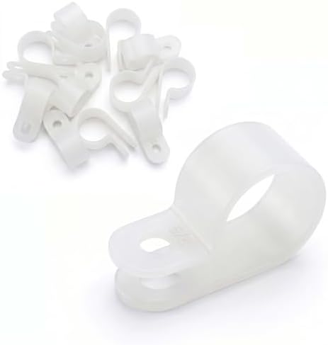 BAOMAIN 5/8-Inch R-Type Cable Clamps, 500-Pack Wire Nylon Wire Management Clips, UC-4 Screw-On Cord Fasteners for Home, Office, and Industrial Use by Baomain