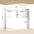 37" Wooden 3-Tier Desktop Bookshelf, White - Image 2
