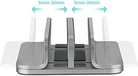 Adjustable Metal Vertical Laptop Stand Desktop Stand Adjustable Laptop Holder with 2 Slots for All Laptops - Image 2