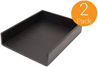 Armory by Castle - Leatherette Two Stackable Paper Trays Desk Organizer - Clutter Organizer for Home, Office, Personal, and Employee Files (Two Paper Trays - Stackable) - Image 4