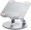 Desktop Tablet Stand with 360° Rotation & Height Adjustment – Heavy Duty Aluminum Alloy Tablet Holder for Desk, Compatible with iPad, Tablets, Laptops & Drawing Boards (4.5-14 inch, Silver) by Unknown