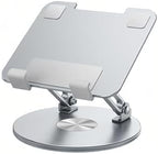 Desktop Tablet Stand with 360° Rotation & Height Adjustment – Heavy Duty Aluminum Alloy Tablet Holder for Desk, Compatible with iPad, Tablets, Laptops & Drawing Boards (4.5-14 inch, Silver) by Unknown