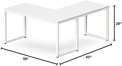 SHW 55 x 60 Commercial-Grade L-Shape Corner Office Computer Desk, White - Image 3