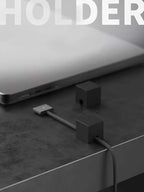 Black Stainless Steel Cable Clips, Cord Organizer Cable Management, USB Cable Holder Wire,Wire Organizer for Desk,Nightstand and Office Cable Management，Not Magnetic (Frosted Black 2pc) - Image 2