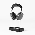Raico Headphone Stand with Catchall Tray Base Premium Showpiece Headset Holder with Storage Solid Wood (Black Wood) - Image 2
