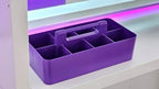 Portable Caddy Organizer - Stackable Plastic Caddy with Handle | Desk, Makeup, Dorm Caddy, Classroom Art Organizers (Made In Usa) (Ivory/Gray/Royal Purple/Black) - Image 6