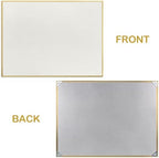 SELEAD Linen Bulletin Board 24” x 18” - Golden Aluminum Frame, Beige Fabric - Image 2