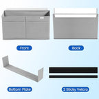 10 Pack Desk Side Hanging Organizer, Adhesive Storage Bag with Pockets for Magazine Ipad Notebook, for End Tables Home Office Desks Computer Workstations Dressing Table, Grey - Image 6