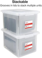 Staples Plastic File Box with Snap Lid, Letter/Legal Size, Clear, 2/Pack - Image 2