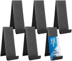 6 Pcs Metal Fancy Brochure Holder Display Flyer Brochure Holder Stand Table Vertical Countertop Literature Organizer for Booklets Pamphlet Magazine Menu Journals (Black) by Unknown