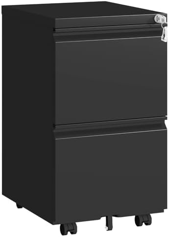 Small File Cabinet for Home Office,Metal Mobile Organizer Letters/Legal/A4 by TEEALUBAN
