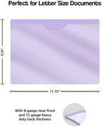 Lavender Plastic Folders with Closed Sides, Doctor Stuff, Letter Size, Clear Front Top Loading Job Jacket, Documents Holder for Office, High School and Medical Files, Pack of 50 - Image 2