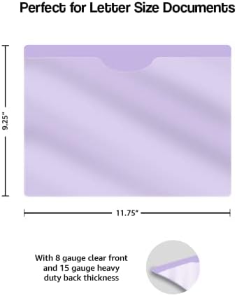 Lavender Plastic Folders with Closed Sides, Doctor Stuff, Letter Size, Clear Front Top Loading Job Jacket, Documents Holder for Office, High School and Medical Files, Pack of 50 - Image 2