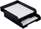 JAM PAPER Stackable Paper Trays - Black - Desktop Document, Letter, & File Organizer Tray - 2/Pack - Image 3