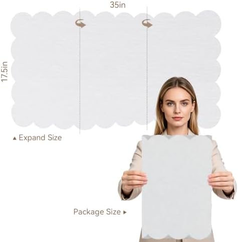 Scalloped Bulletin Board 35x17.5 inches, Decorative Felt Pin Board for Wall - Image 2