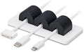 OAKYWOOD Magnetic Cable Holder – Charging Cable Clips – Desk Cord Organizer – 9.6x4.8x2.2 cm – Black Holder with White Base by Oakywood