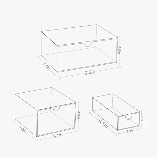 4-piece Acrylic Desktop Drawer Organizer Set (3 Sizes) - Image 3