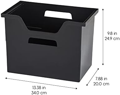 IRIS USA 4-Pack Large Desktop File Box with Open Lid, Black - Image 2