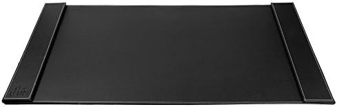 SumacLife Executive Modern Large Matte Onyx Black Leather Laptop Mat Office Desk Pad 34" x 20" with Lifting Side Rails for Blotter Paper - Image 2